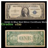 1935G $1 Blue Seal Silver Certificate Grades vf++