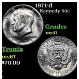 1971-d Kennedy Half Dollar 50c Grades GEM++ Unc