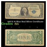 1957A $1 Blue Seal Silver Certificate Grades f+