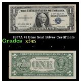 1957A $1 Blue Seal Silver Certificate Grades xf+