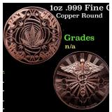 1oz .999 Fine Copper Bullion Round - Cannabis Styl