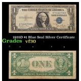 1935D $1 Blue Seal Silver Certificate Grades vf++