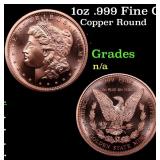 1oz .999 Fine Copper Bullion Round - Morgan Dollar