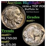 *Highlight* 1936-s Buffalo Nickel TOP POP! 5c ms67