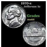 1970-s Jefferson Nickel 5c Grades GEM+ Unc