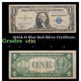 1935A $1 Blue Seal Silver Certificate Grades vf++