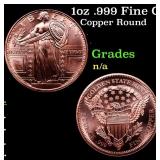 1oz .999 Fine Copper Bullion Round - Standing Libe