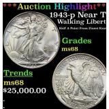 *Highlight* 1943-p Walking Liberty Half Dollar Nea