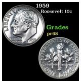 1959 Proof Roosevelt Dime 10c Grades GEM++ Proof