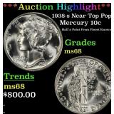 *Highlight* 1938-s Mercury Dime Near Top Pop! 10c