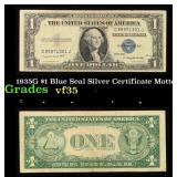 1935G $1 Blue Seal Silver Certificate Grades vf++