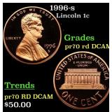 1996-s Proof Lincoln Cent 1c pr70 rd DCAM SEGS