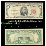 1963 $5 Red Seal United States Note Grades vf++