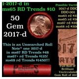 BU Shotgun Lincoln 1c roll, 2004-p 50 pcs Bank Wra