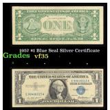 1957 $1 Blue Seal Silver Certificate Grades vf++