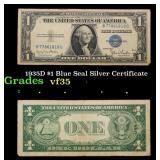 1935D $1 Blue Seal Silver Certificate Grades vf++