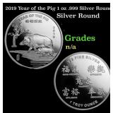 2019 Year of the Pig 1 oz .999 Silver Round