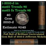 BU Shotgun Jefferson 5c roll, 2010-d 40 pcs Bank $