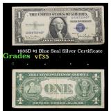 1935D $1 Blue Seal Silver Certificate Grades vf++