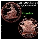 1oz .999 Fine Copper Bullion Round - Seated Libert