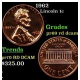 1962 Proof Lincoln Cent 1c pr69 rd dcam SEGS