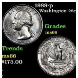 1989-p Washington Quarter 25c Grades GEM+ Unc