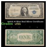 1935A $1 Blue Seal Silver Certificate Grades vf++