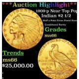 *Highlight* 1909-p Gold Indian Quarter Eagle Near