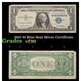 1957 $1 Blue Seal Silver Certificate Grades vf++