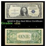 1935D $1 Blue Seal Silver Certificate Grades vf++
