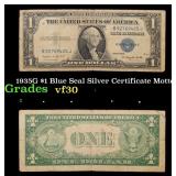 1935G $1 Blue Seal Silver Certificate Grades vf++