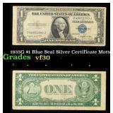 1935G $1 Blue Seal Silver Certificate Grades vf++