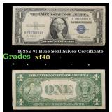 1935E $1 Blue Seal Silver Certificate Grades xf