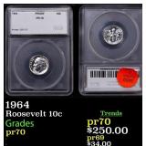 1964 Proof Roosevelt Dime 10c pr70 SEGS