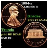 1994-s Proof Lincoln Cent 1c pr70 rd DCAM SEGS
