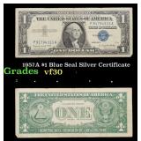 1957A $1 Blue Seal Silver Certificate Grades vf++