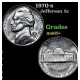 1970-s Jefferson Nickel 5c Grades GEM+ Unc