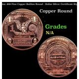 1oz .999 Fine Copper Bullion Round - Dollar Silver