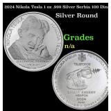 2024 Nikola Tesla 1 oz .999 Silver Serbia 100 Dina