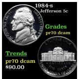 1984-s Proof Jefferson Nickel 5c pr70 dcam SEGS