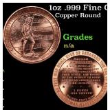 1oz .999 Fine Copper Bullion Round - Right to Bear