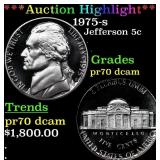 1975-s Proof Jefferson Nickel 5c pr70 dcam SEGS