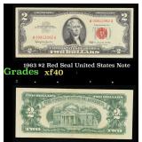 1963 $2 Red Seal United States Note Grades xf