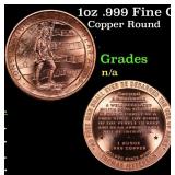 1oz .999 Fine Copper Bullion Round - Right to Bear