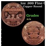 1oz .999 Fine Copper Bullion Round - Silver Certif