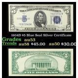 1934D $5 Blue Seal Silver Certificate Grades Selec