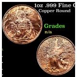 1oz .999 Fine Copper Bullion Round - Nordic Creatu