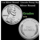 1 oz Silver Round - Lincoln Penny Style