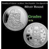 Founders of Liberty 1 oz Silver - Ben Franklin - F