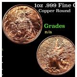 1oz .999 Fine Copper Bullion Round - Nordic Creatu